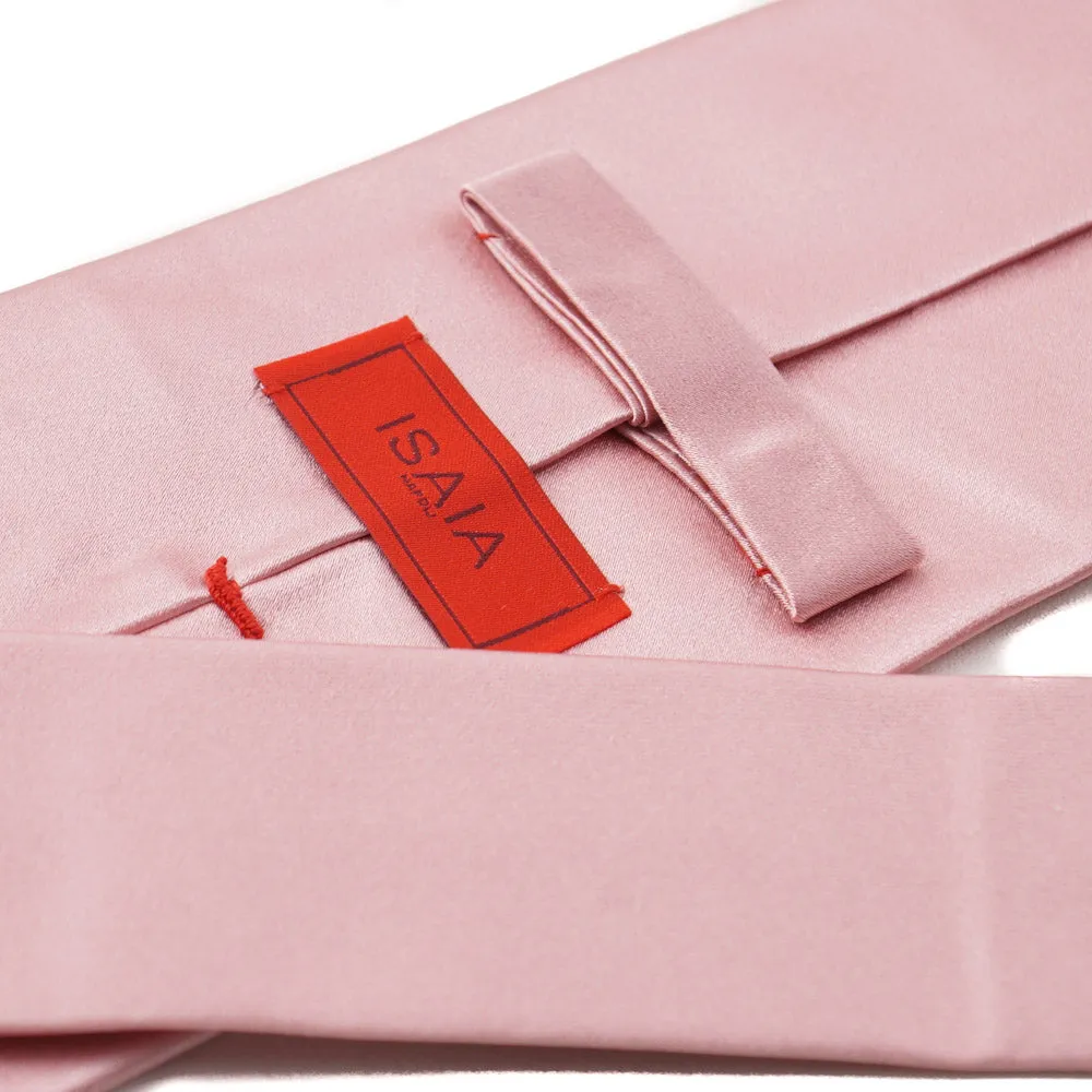 Isaia Krawatte aus festem pinkfarbenem Satinseidenstoff Bekleidung_Isaia