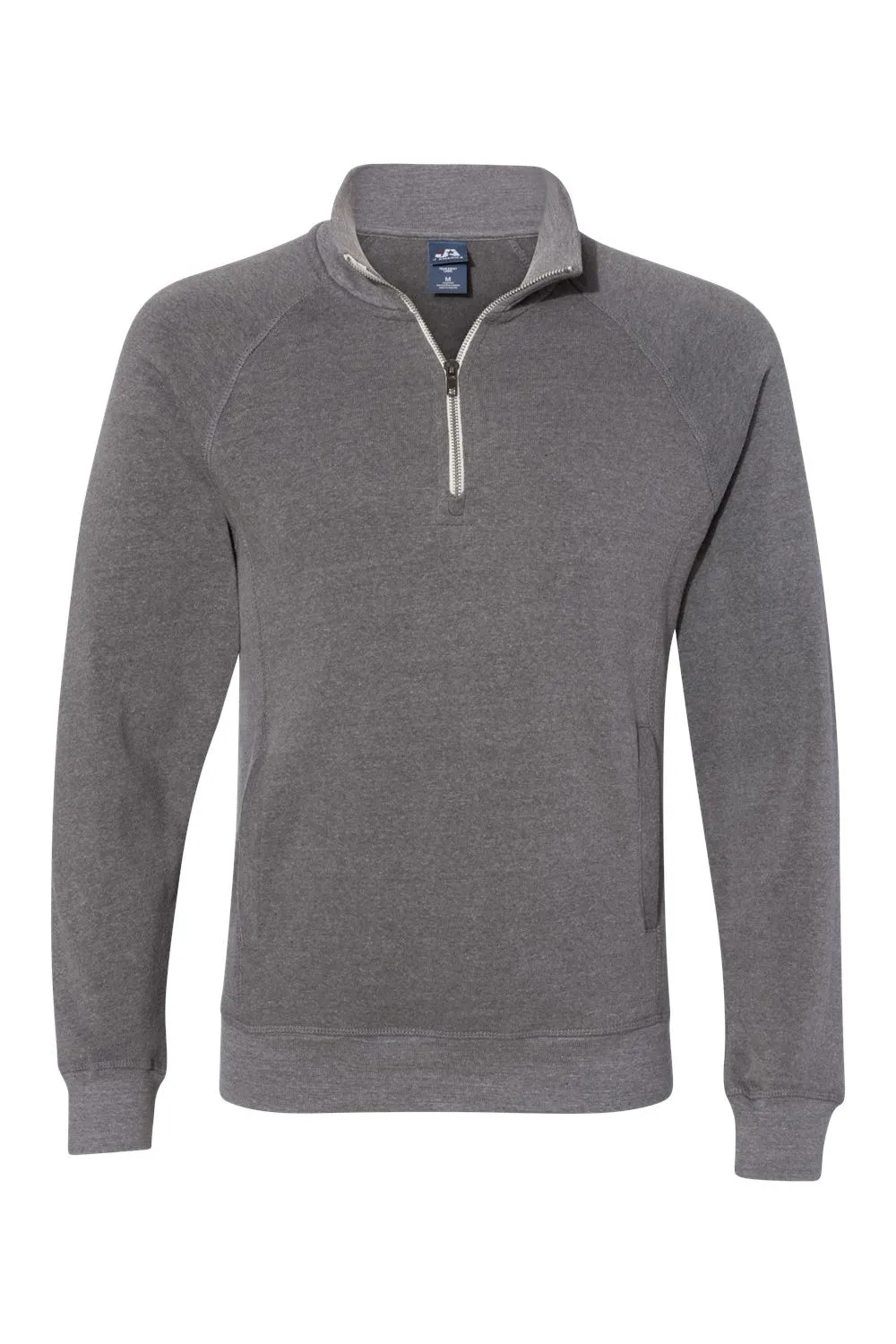 J America Herren Fleece 1/4 Zip Sweatshirt mit Taschen - Rauchgrau