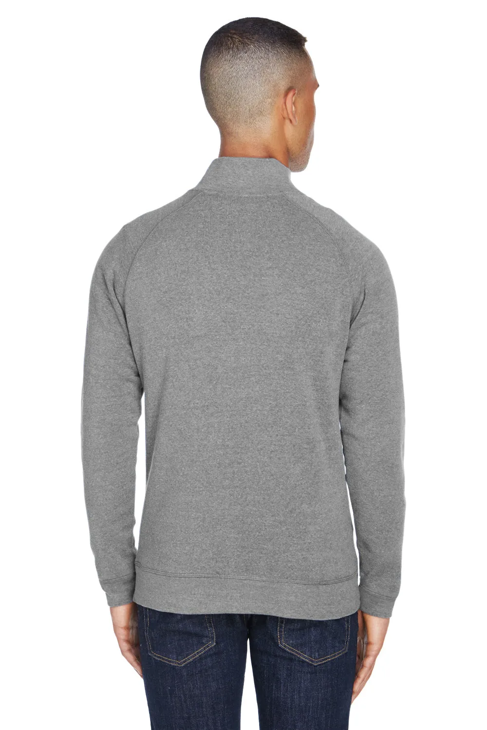 J America Herren Fleece 1/4 Zip Sweatshirt mit Taschen - Rauchgrau