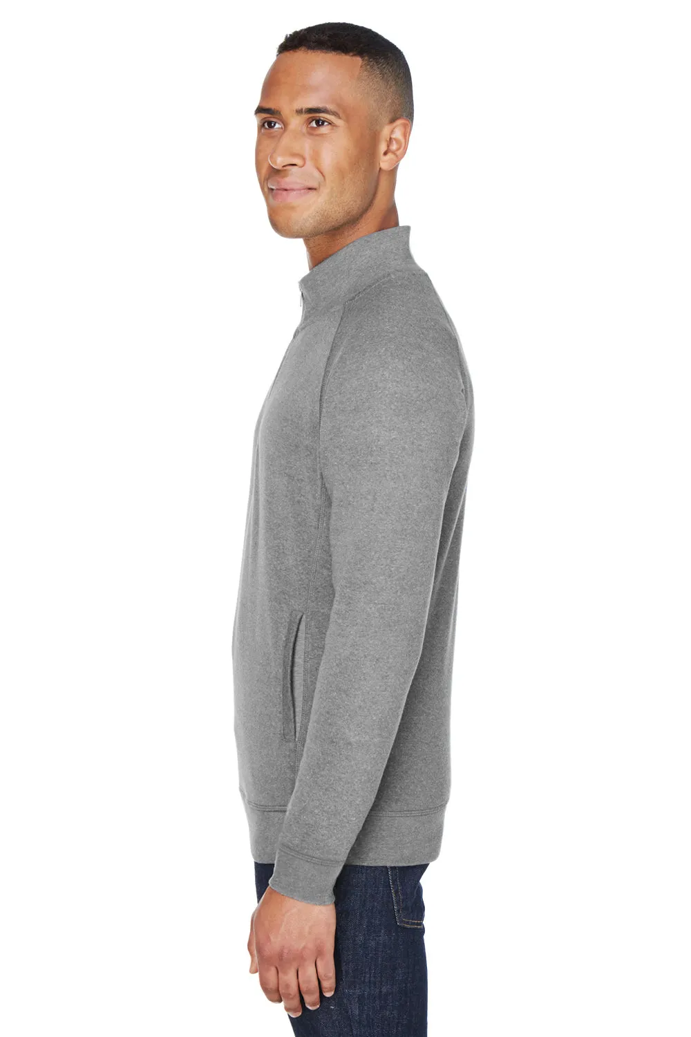 J America Herren Fleece 1/4 Zip Sweatshirt mit Taschen - Rauchgrau