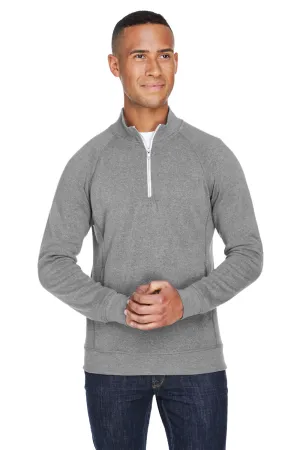 J America Herren Fleece 1/4 Zip Sweatshirt mit Taschen - Rauchgrau