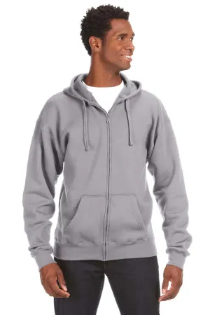 J America Herren Premium Fleece Full-Zip Kapuzenpullover mit Taschen - Oxford Grau