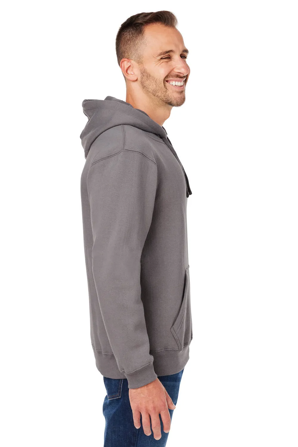 J America Herren Premium Fleece Kapuzenpullover mit Kangaroo-Tasche - Fossilgrau