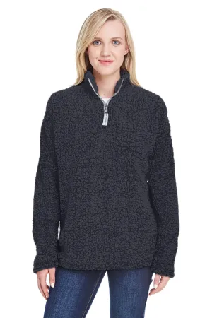 J America Damen Epic Sherpa Fleece 1/4 Zip Sweatshirt - Schwarz