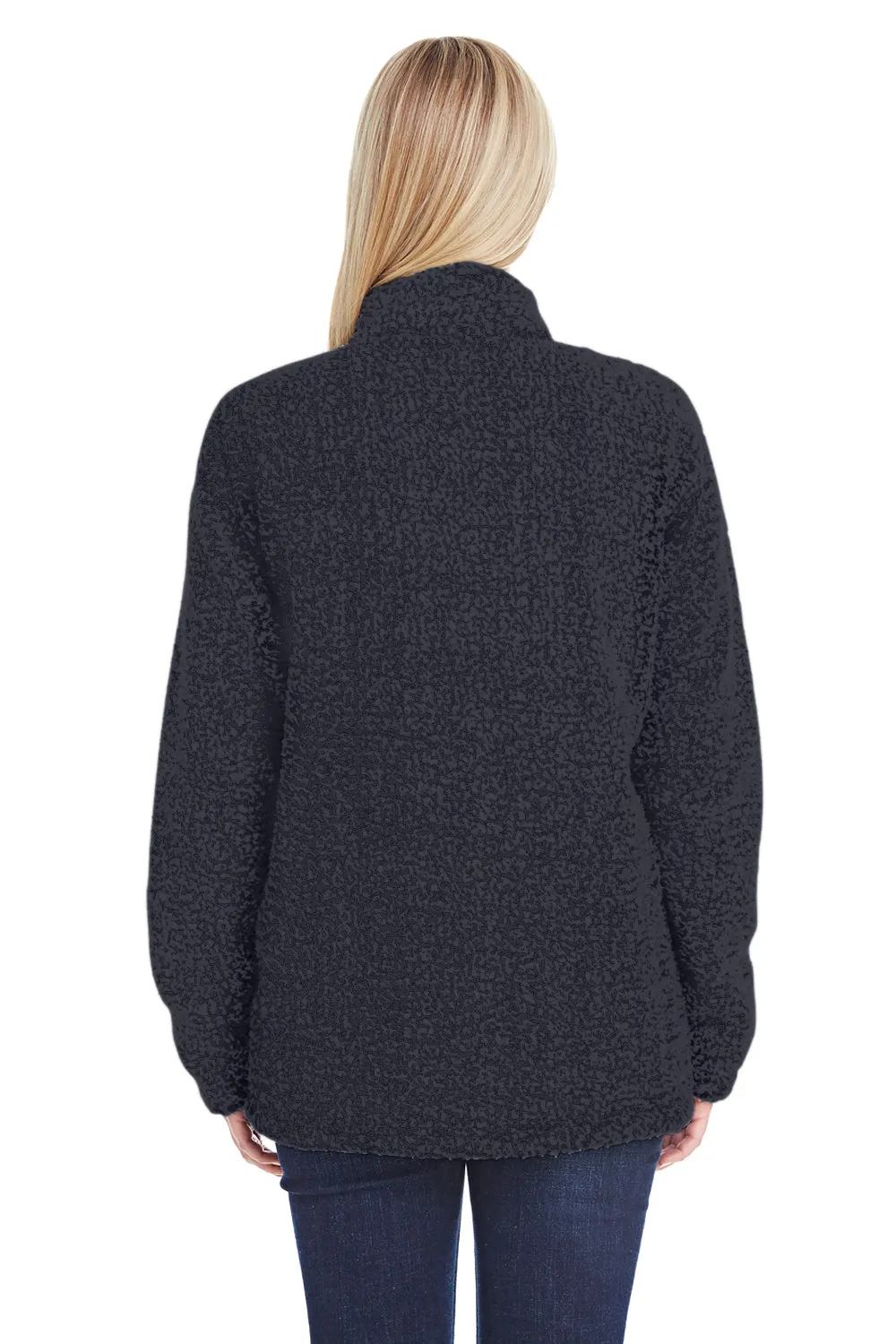 J America Damen Epic Sherpa Fleece 1/4 Zip Sweatshirt - Schwarz