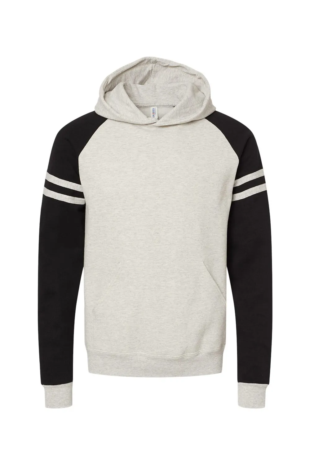 Jerzees Herren NuBlend Fleece Varsity Colorblock Kapuzenpullover Hoodie mit Kangaroo-Tasche - Heather Oatmeal/Schwarz