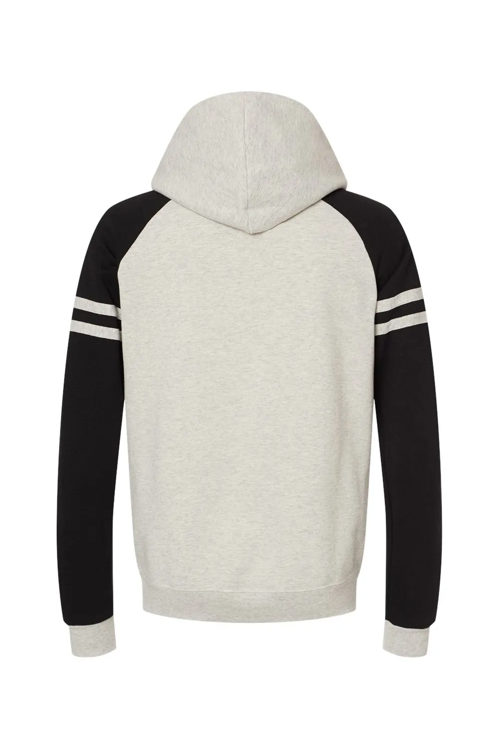 Jerzees Herren NuBlend Fleece Varsity Colorblock Kapuzenpullover Hoodie mit Kangaroo-Tasche - Heather Oatmeal/Schwarz