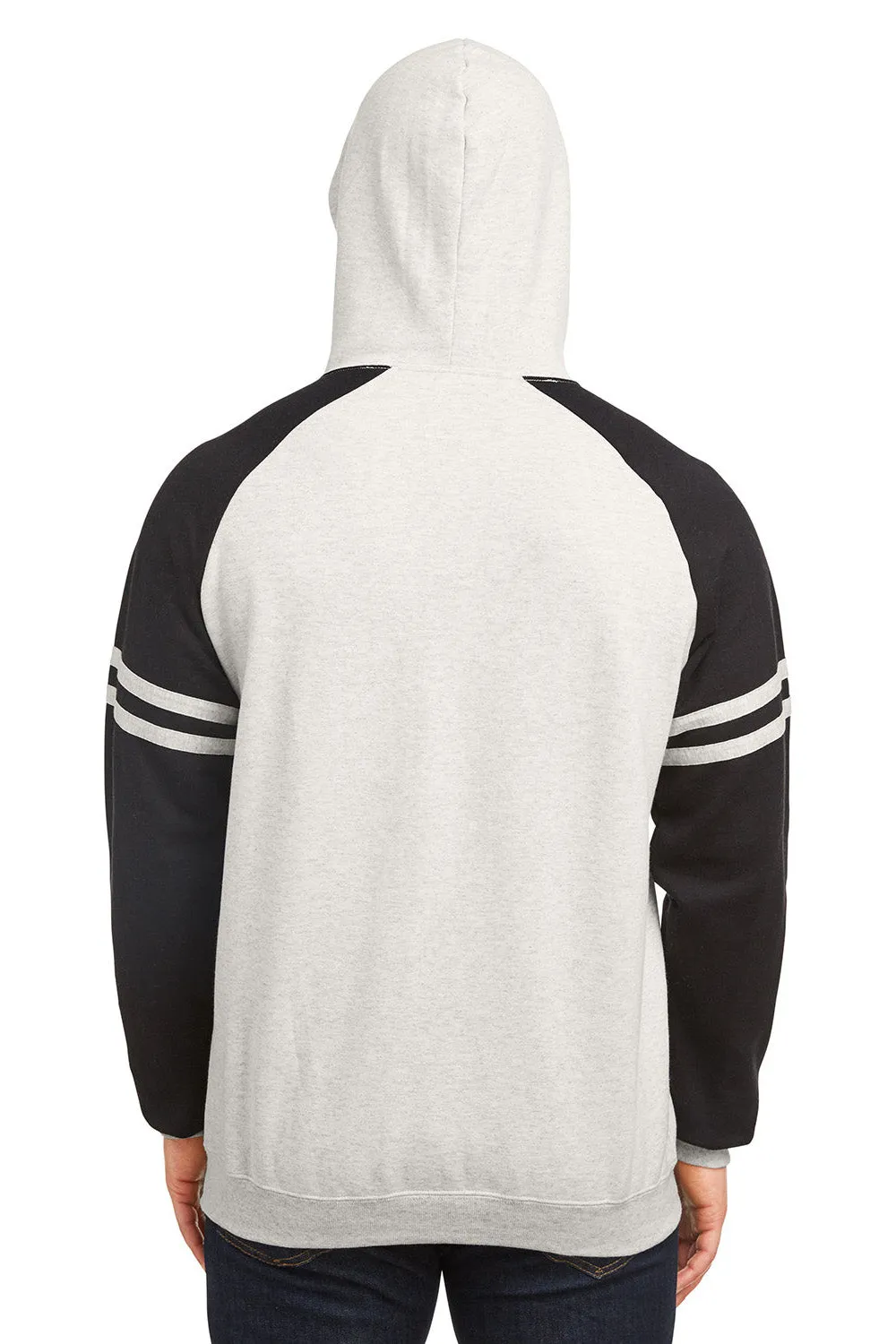 Jerzees Herren NuBlend Fleece Varsity Colorblock Kapuzenpullover Hoodie mit Kangaroo-Tasche - Heather Oatmeal/Schwarz