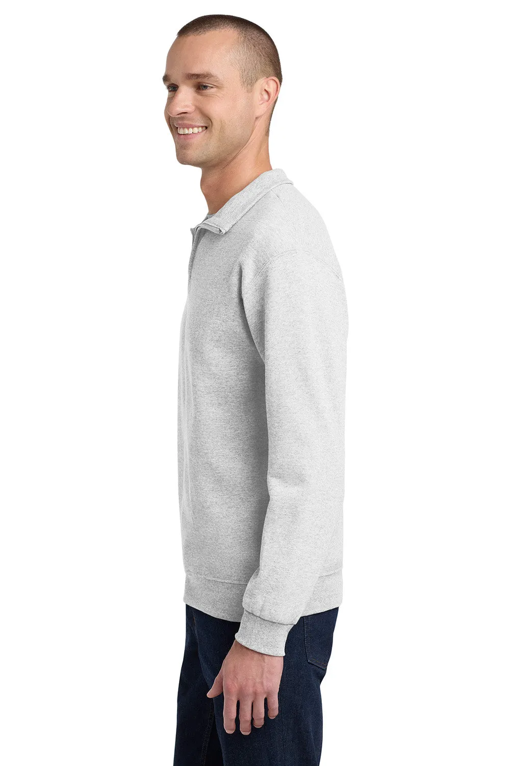 Jerzees Herren NuBlend pillingresistente Fleece 1/4-Zip Sweatshirt - Aschgrau