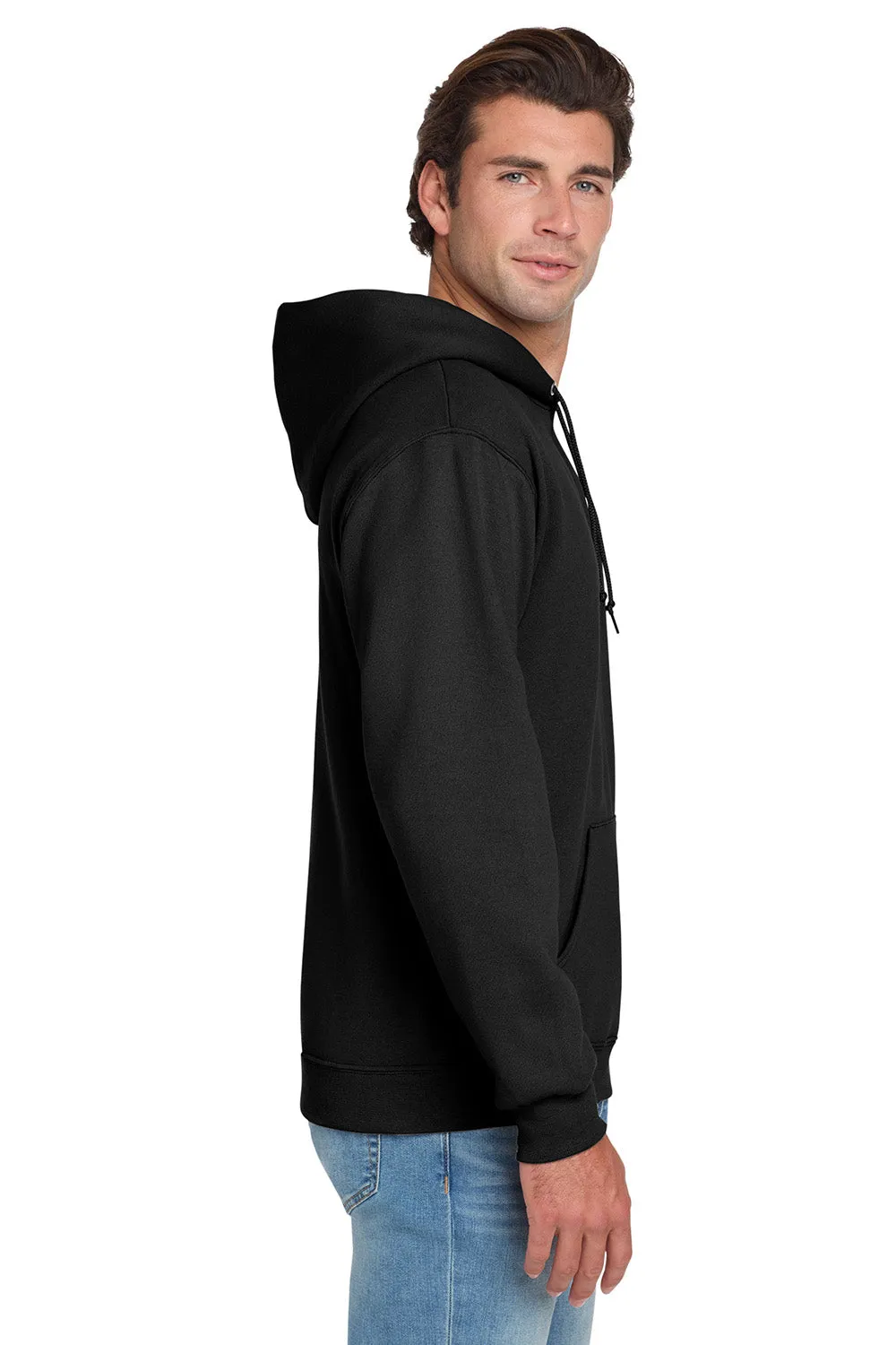 Jerzees Herren NuBlend pillingresistente Fleece Kapuzenpullover Hoodie mit Beuteltasche - Schwarz