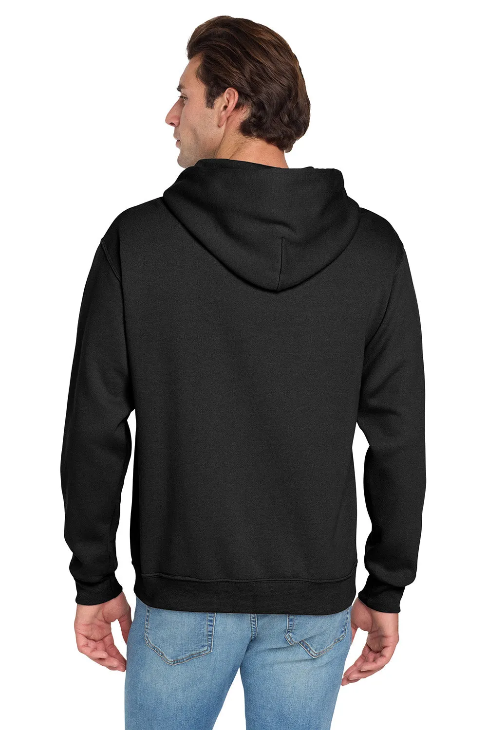 Jerzees Herren NuBlend pillingresistente Fleece Kapuzenpullover Hoodie mit Beuteltasche - Schwarz