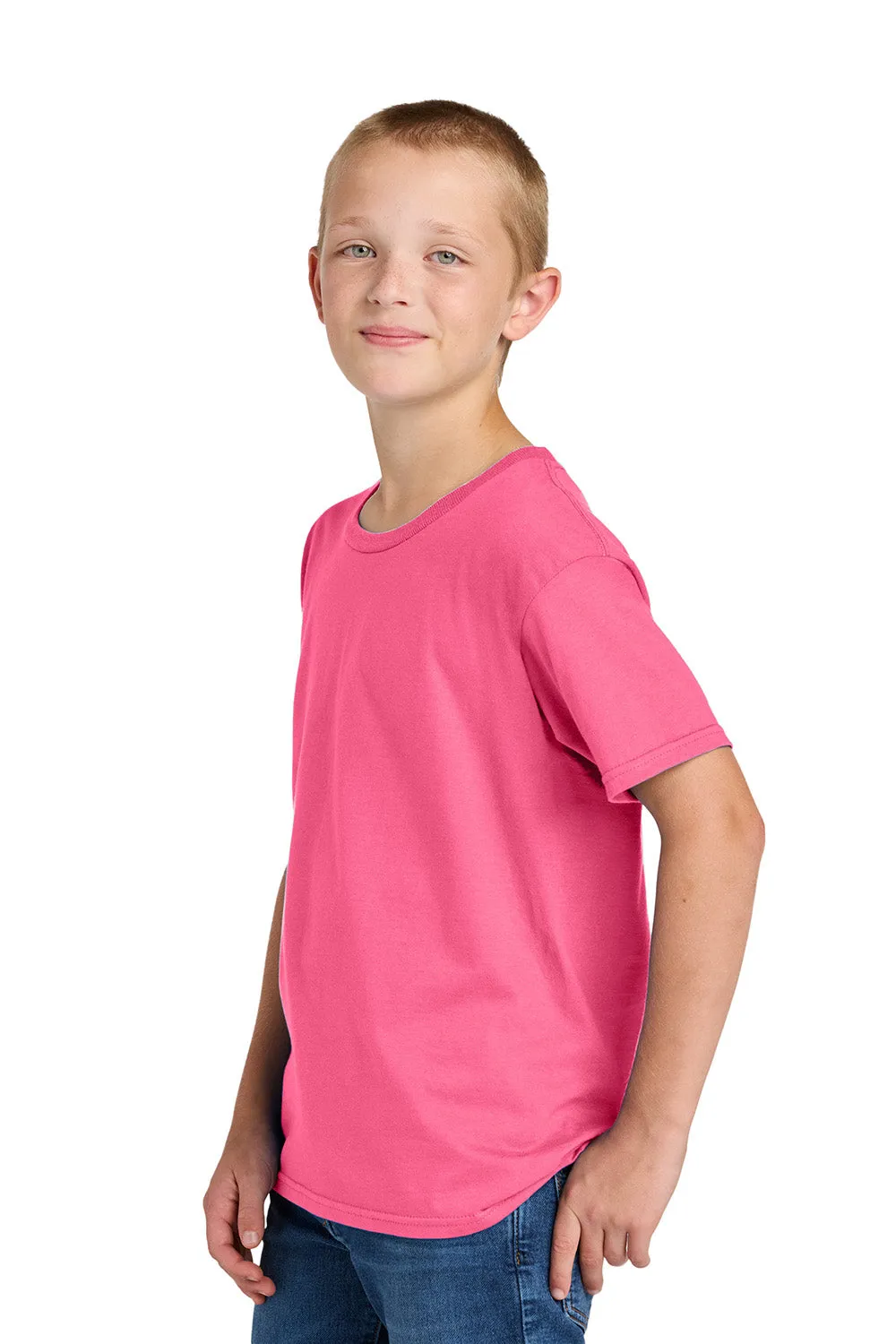 Jerzees Youth Classics Kurzarm-Rundhals-T-Shirt - Neon Pink