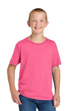 Jerzees Youth Classics Kurzarm-Rundhals-T-Shirt - Neon Pink