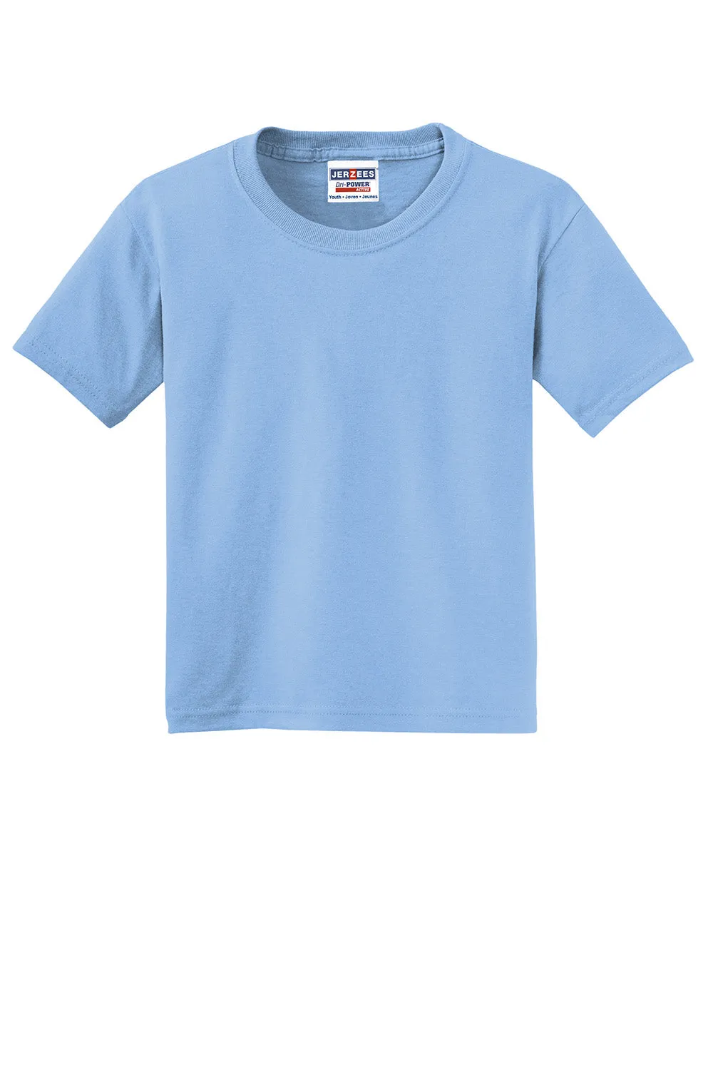 Jerzees Youth Dri-Power Feuchtigkeitstransportierendes Kurzarm-T-Shirt mit Rundhalsausschnitt - Hellblau