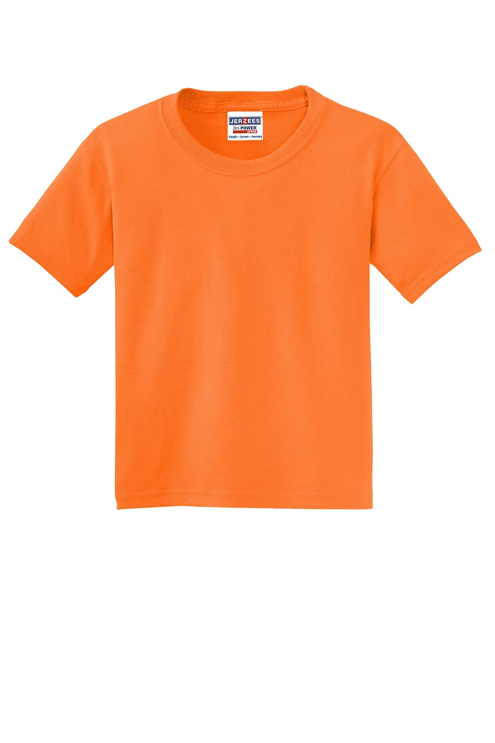 Jerzees Youth Dri-Power Feuchtigkeitsableitendes Kurzarm-T-Shirt mit Rundhalsausschnitt - Sicherheitsorange