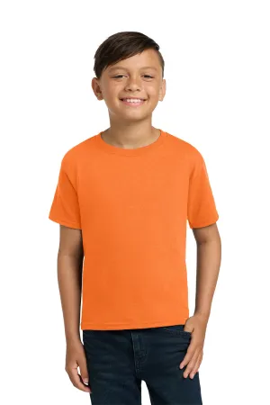Jerzees Youth Dri-Power Feuchtigkeitsableitendes Kurzarm-T-Shirt mit Rundhalsausschnitt - Sicherheitsorange