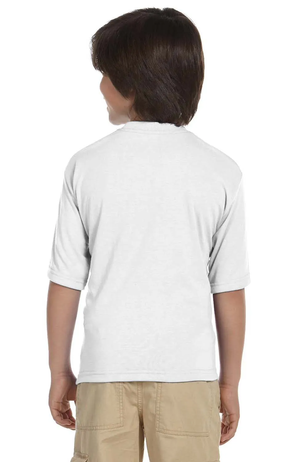 Jerzees Youth Dri-Power Feuchtigkeitstransportierendes Kurzarm-T-Shirt mit Rundhalsausschnitt - Weiß