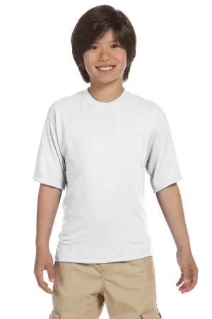 Jerzees Youth Dri-Power Feuchtigkeitstransportierendes Kurzarm-T-Shirt mit Rundhalsausschnitt - Weiß