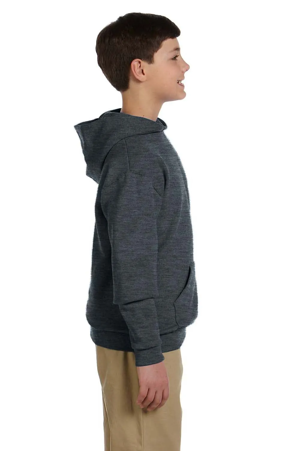 Jerzees Youth NuBlend Fleece Kapuzenpullover mit Reißverschlusstasche - Heather Schwarz