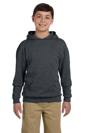 Jerzees Youth NuBlend Fleece Kapuzenpullover mit Reißverschlusstasche - Heather Schwarz
