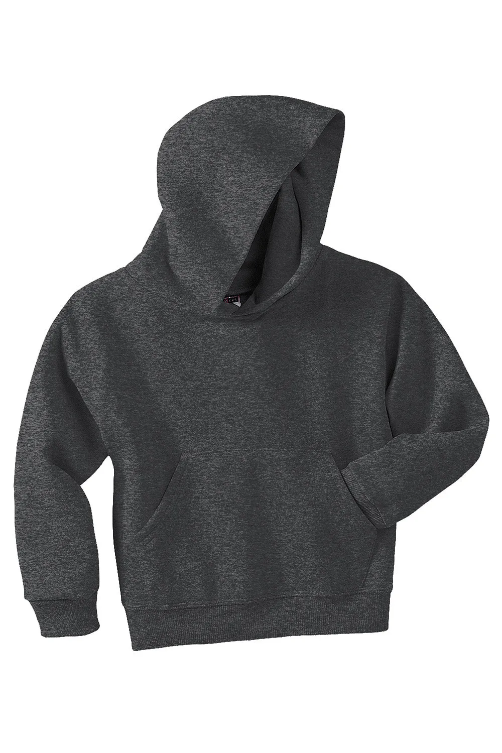 Jerzees Youth NuBlend Fleece Kapuzenpullover mit Reißverschlusstasche - Heather Schwarz