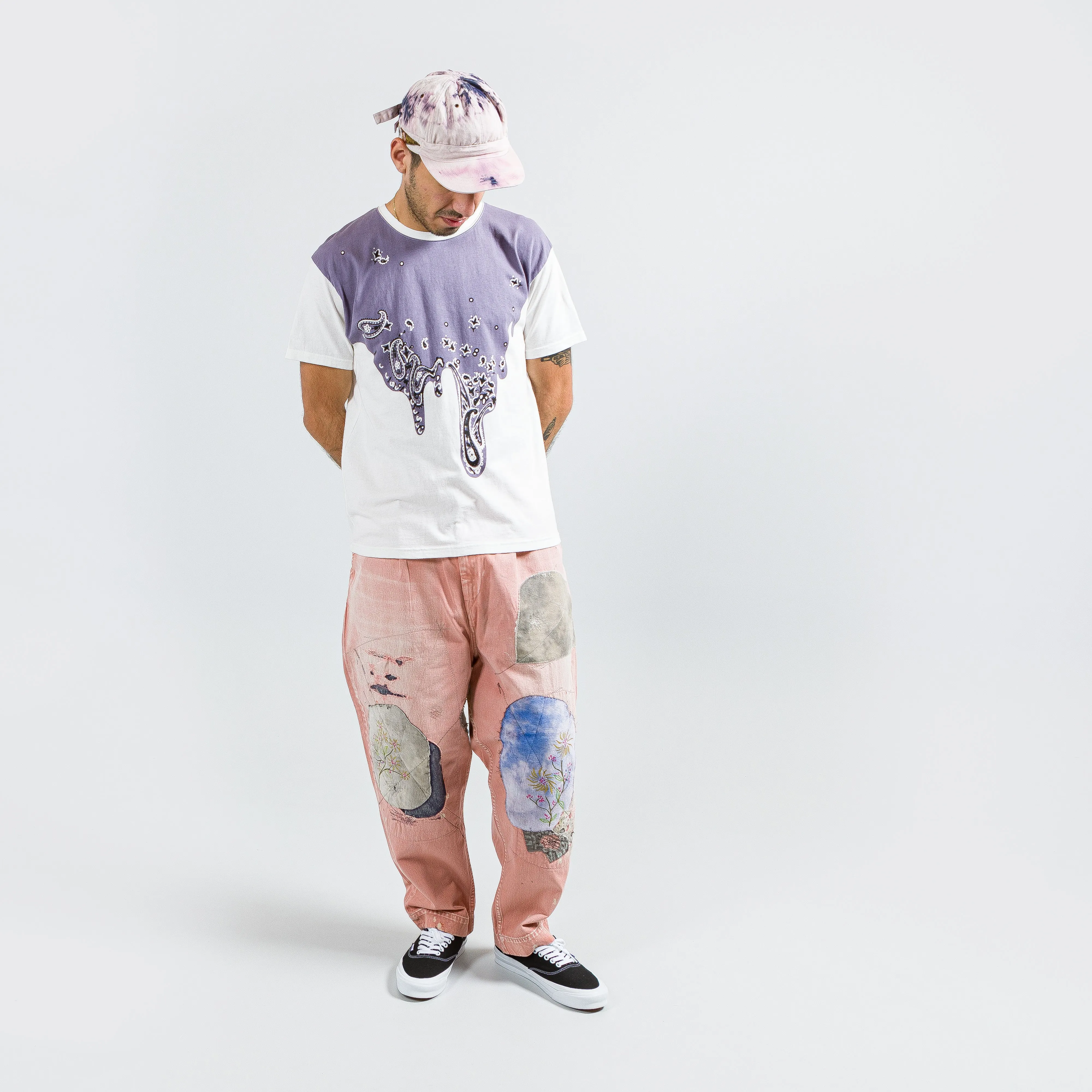 Kapital Clothing 20/-Jersey Crew T-Shirt (TOROTORO Bandana) - Aubergine