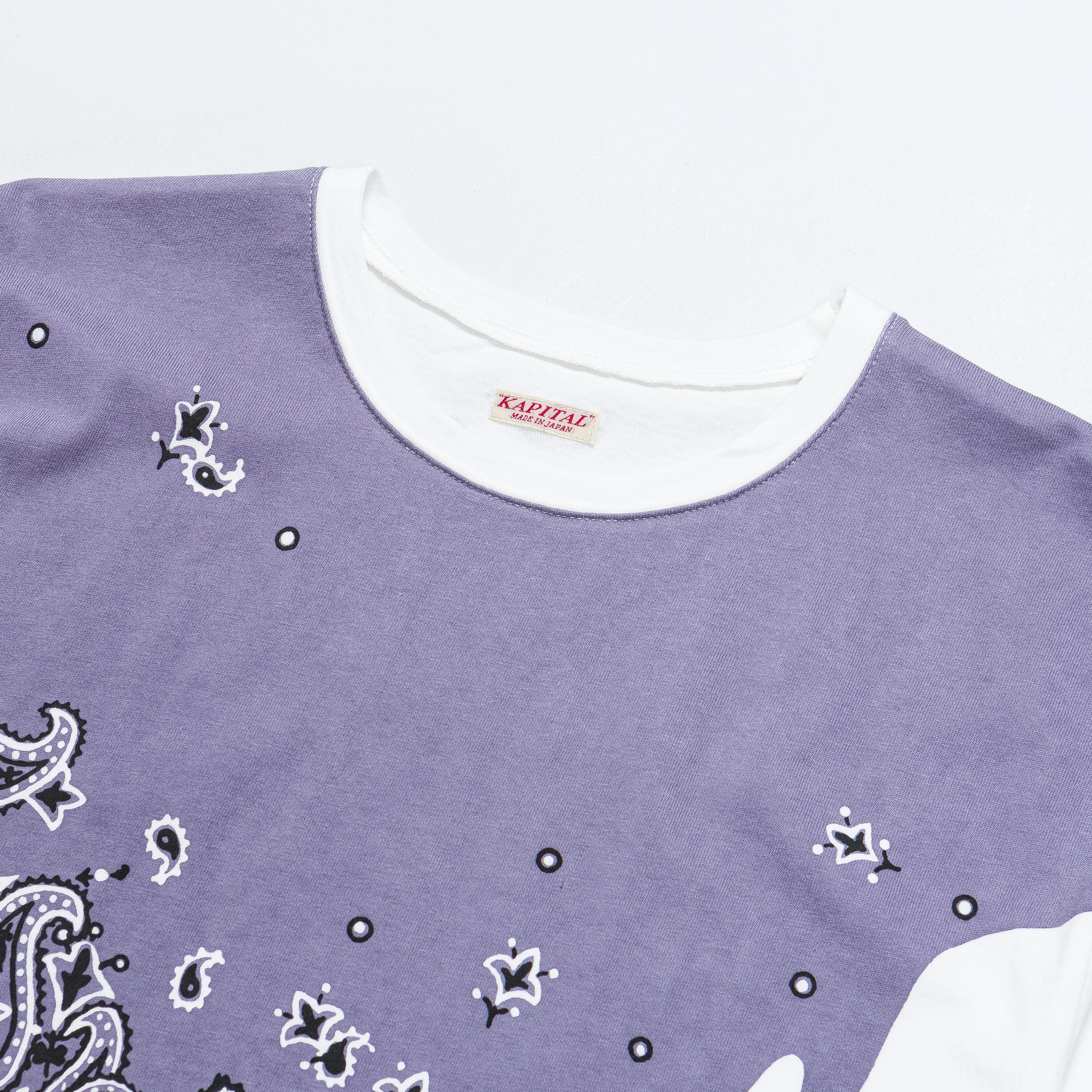 Kapital Clothing 20/-Jersey Crew T-Shirt (TOROTORO Bandana) - Aubergine