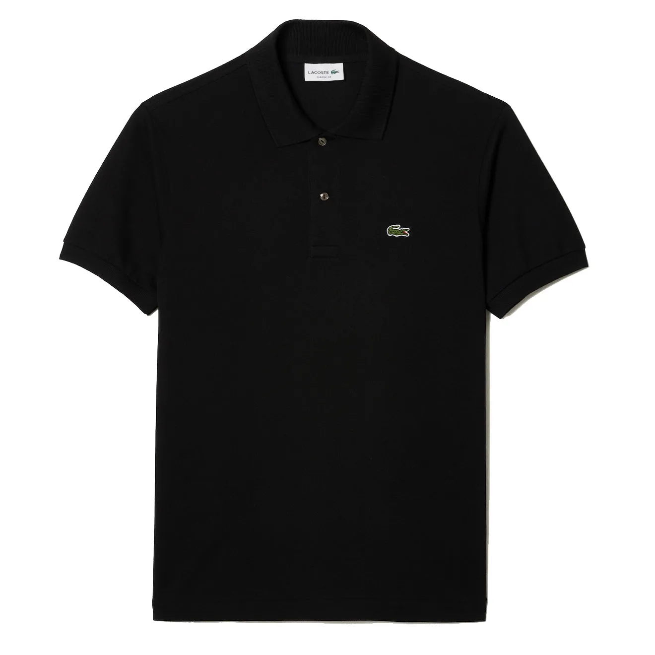 Lacoste Original S/S L.12.12 Petit Piqué Baumwoll-Polohemd Schwarz Lacoste Bekleidung