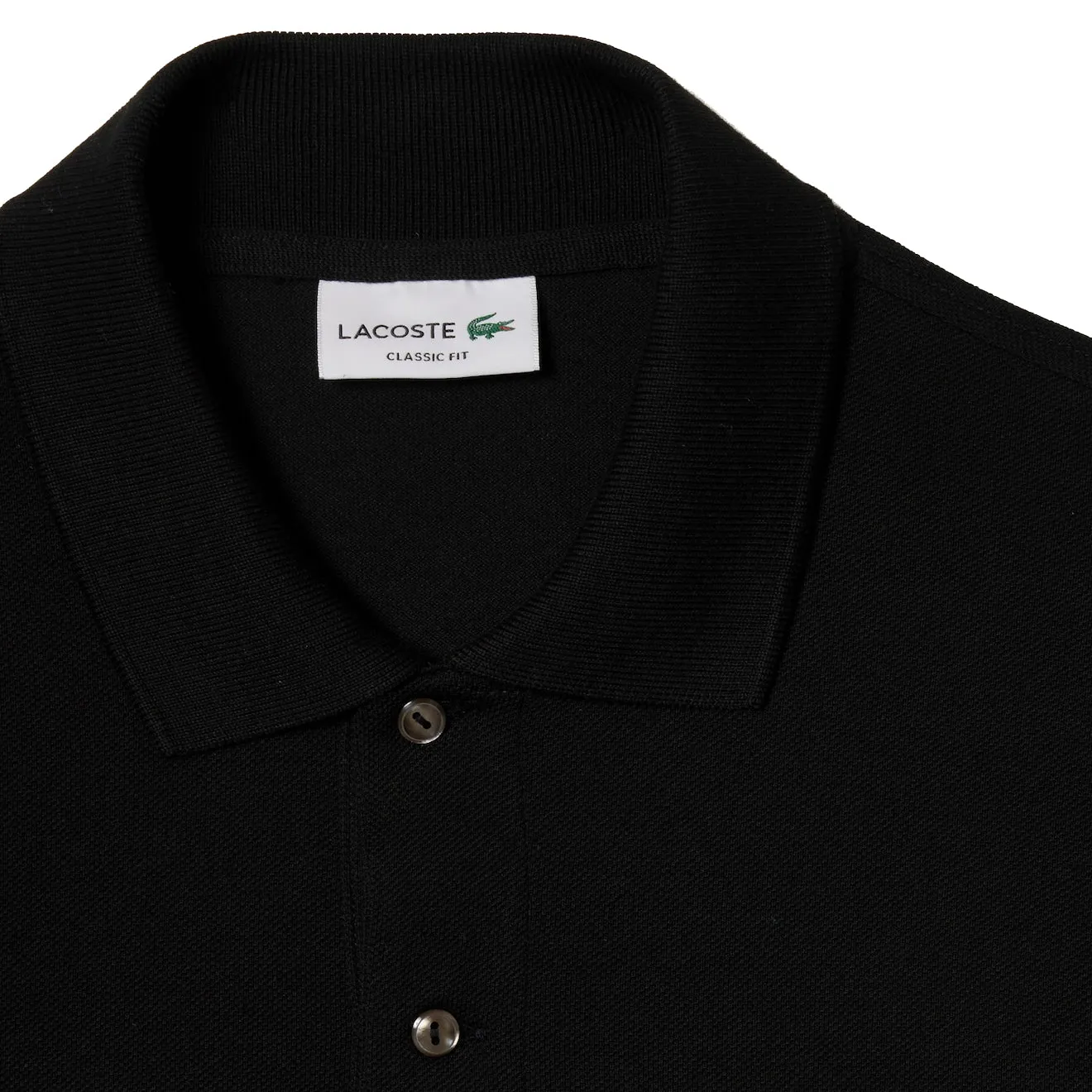 Lacoste Original S/S L.12.12 Petit Piqué Baumwoll-Polohemd Schwarz Lacoste Bekleidung