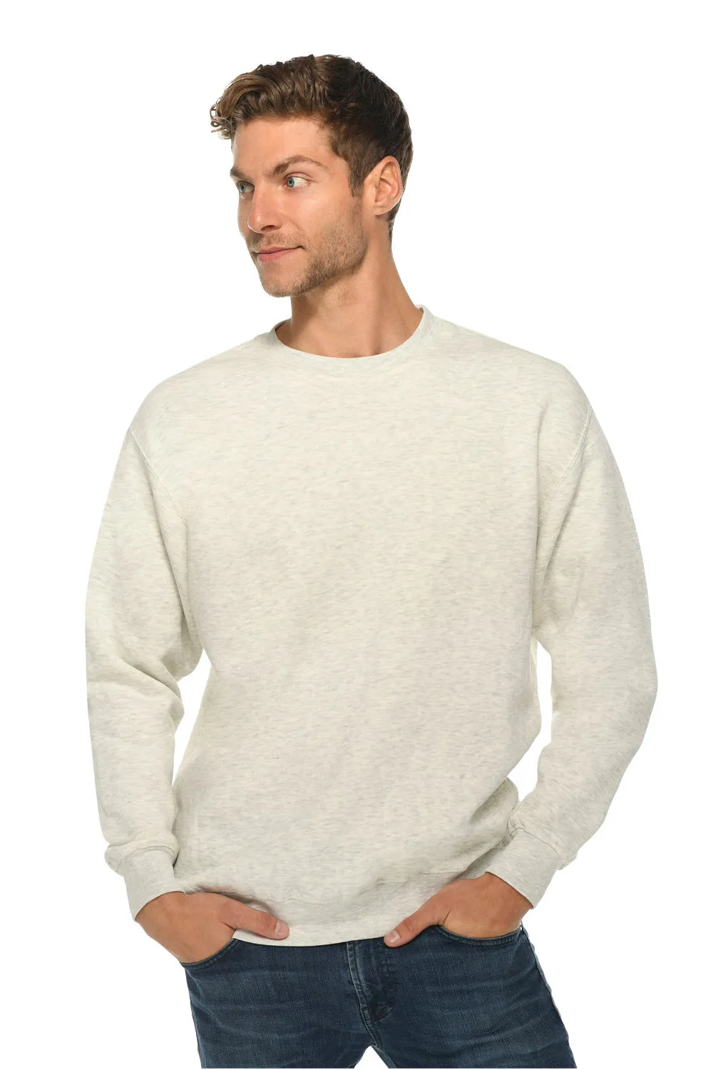 Lane Seven Herren Premium Crewneck Sweatshirt - Heather Oatmeal
