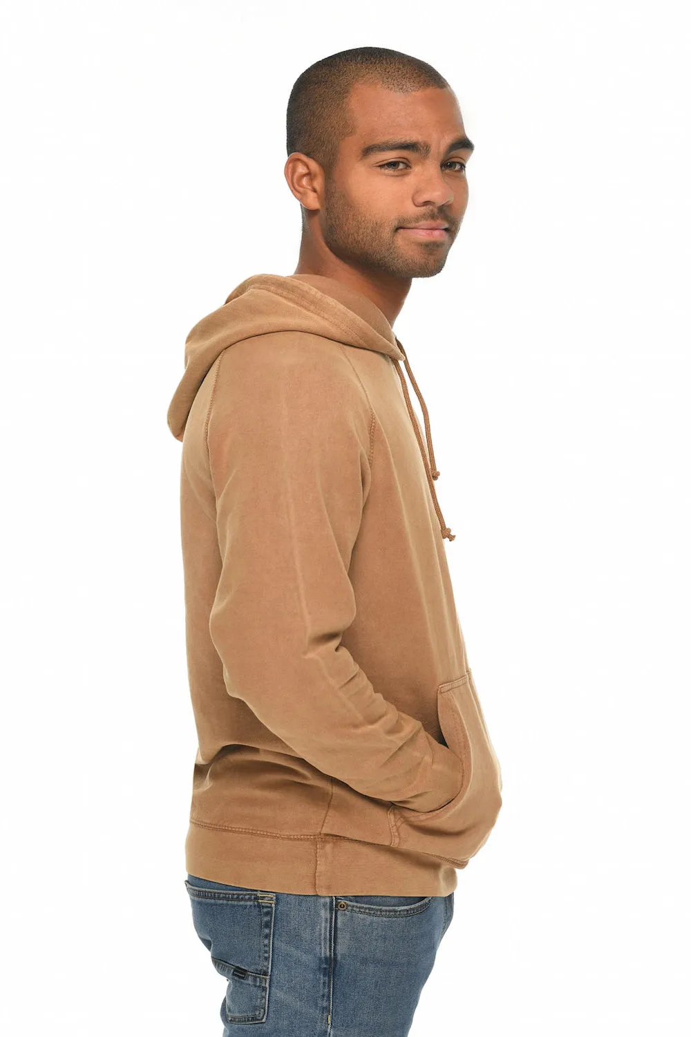 Lane Seven Herren Vintage Raglan Kapuzenpullover mit Kangaroo-Tasche - Vintage Kamel