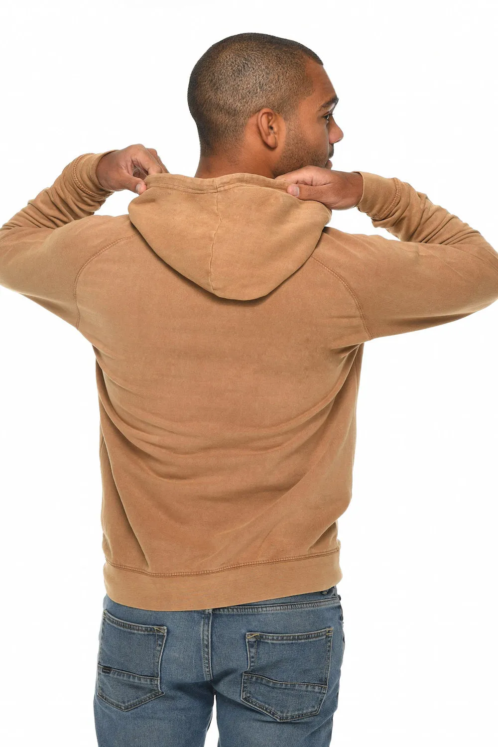 Lane Seven Herren Vintage Raglan Kapuzenpullover mit Kangaroo-Tasche - Vintage Kamel