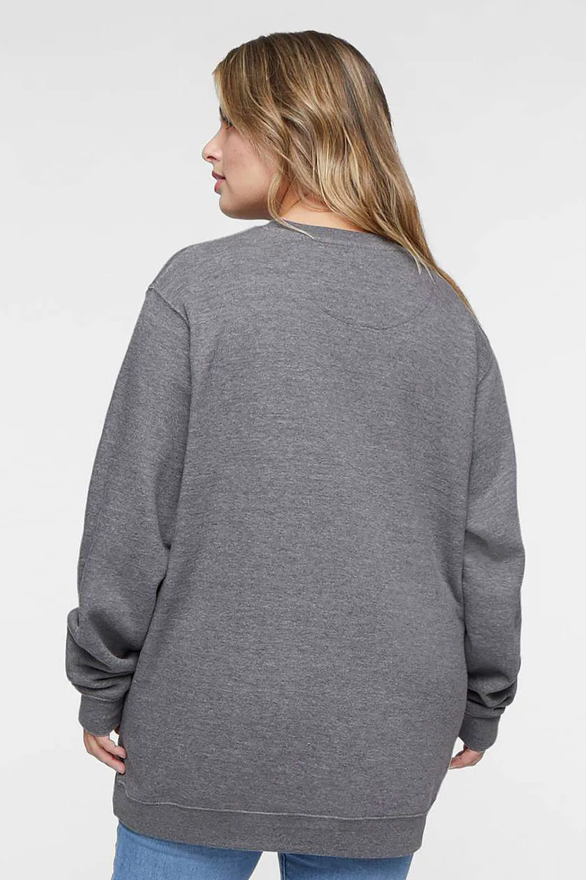 LAT Herren Premium-Fleece-Crewneck-Pullover - Heather Granitgrau