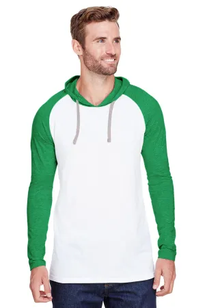 LAT Herren Feines Jersey Kapuzenpullover - Weiß/Grün
