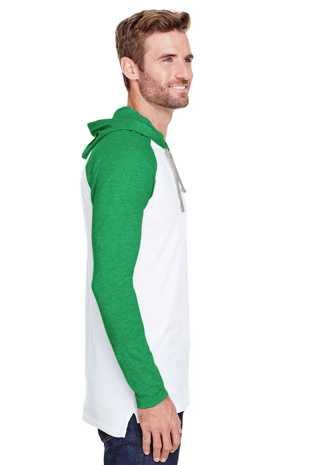 LAT Herren Feines Jersey Kapuzenpullover - Weiß/Grün