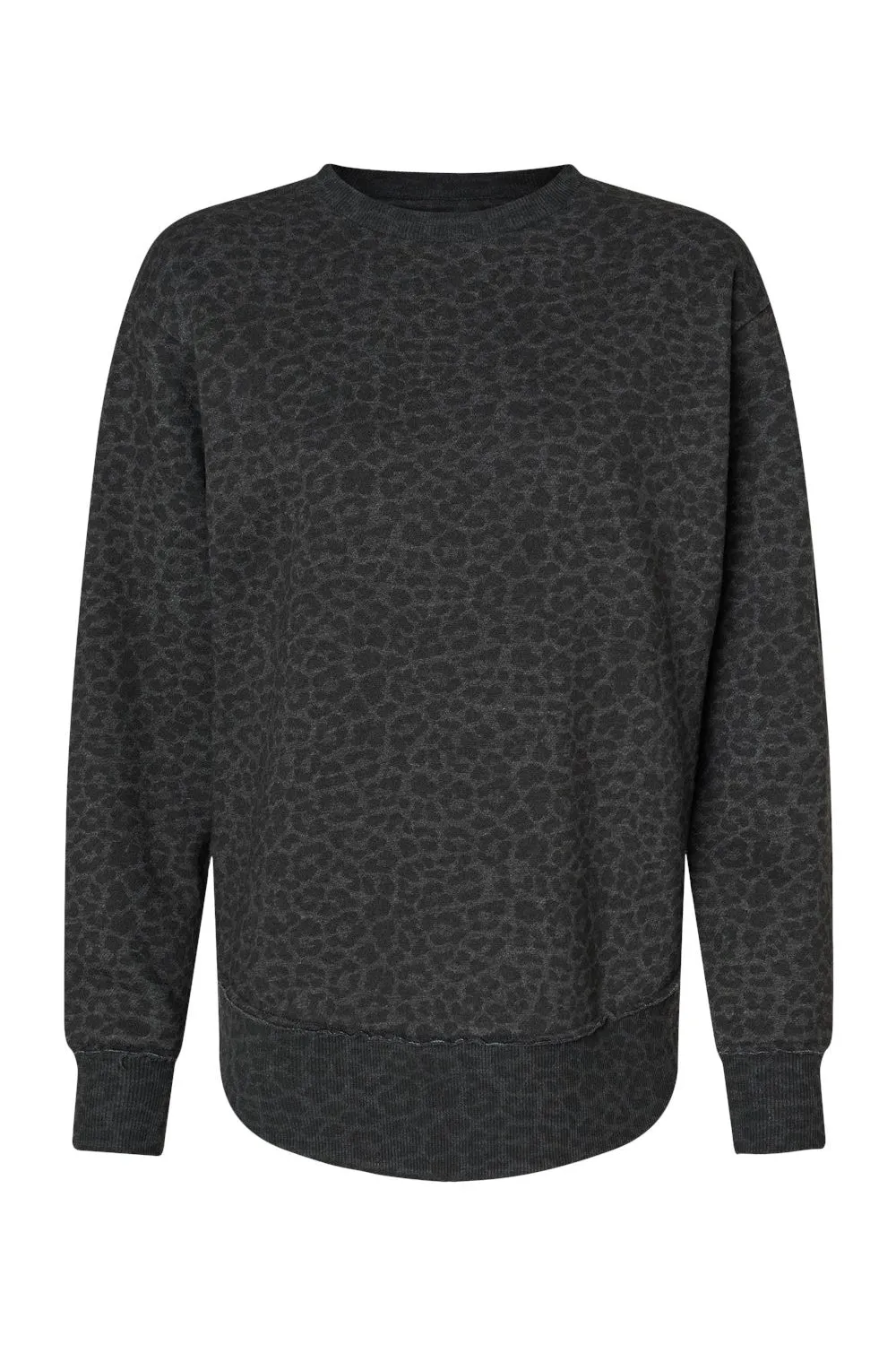 LAT Damen Weekend Fleece Crewneck Sweatshirt - Schwarzer Leopard