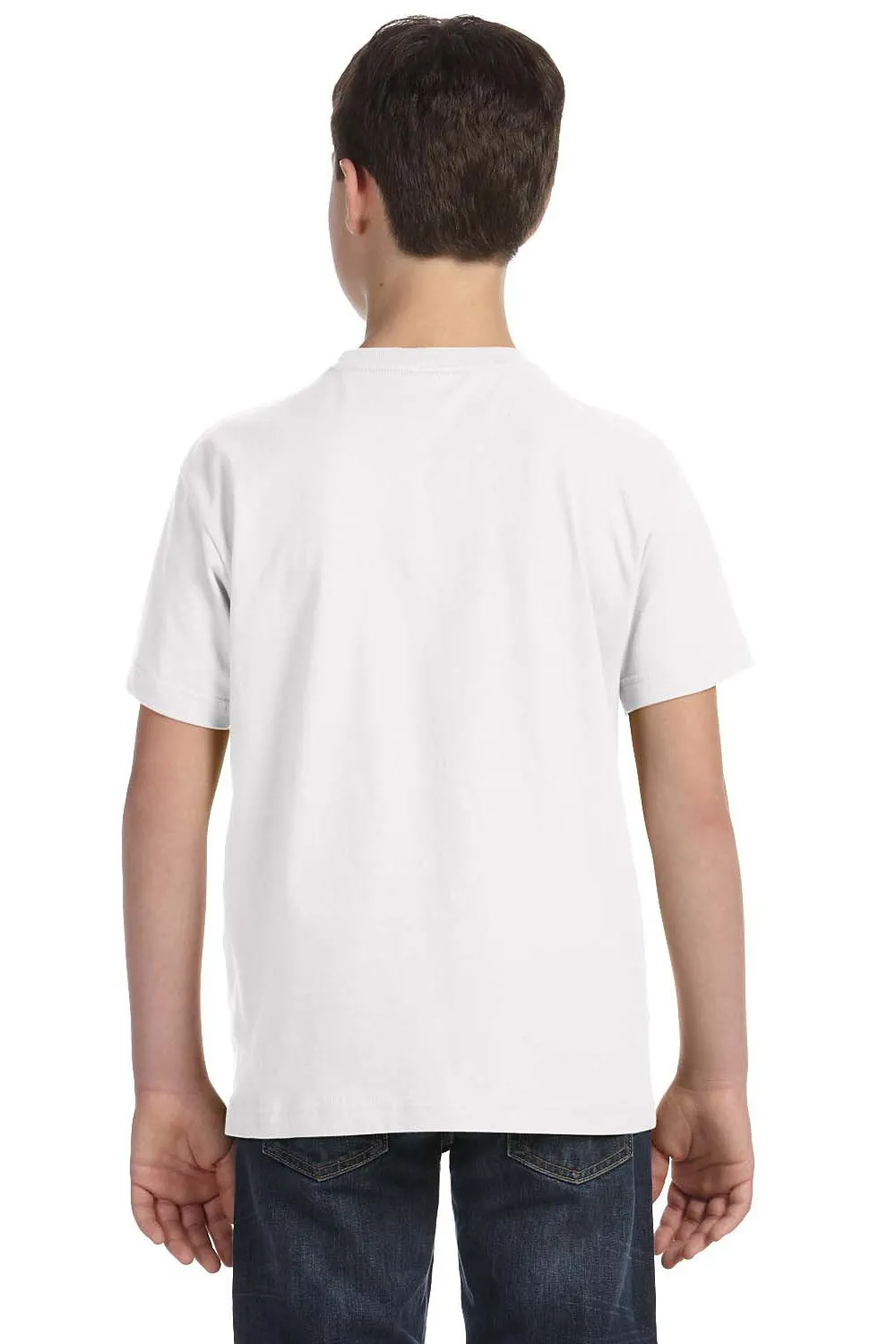 LAT Youth Feinstrick Kurzarm Rundhals T-Shirt - Weiß