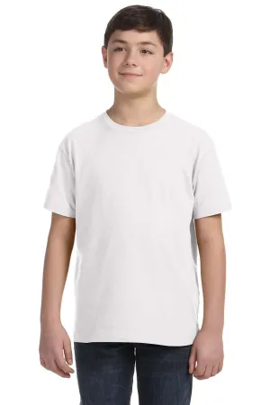 LAT Youth Feinstrick Kurzarm Rundhals T-Shirt - Weiß