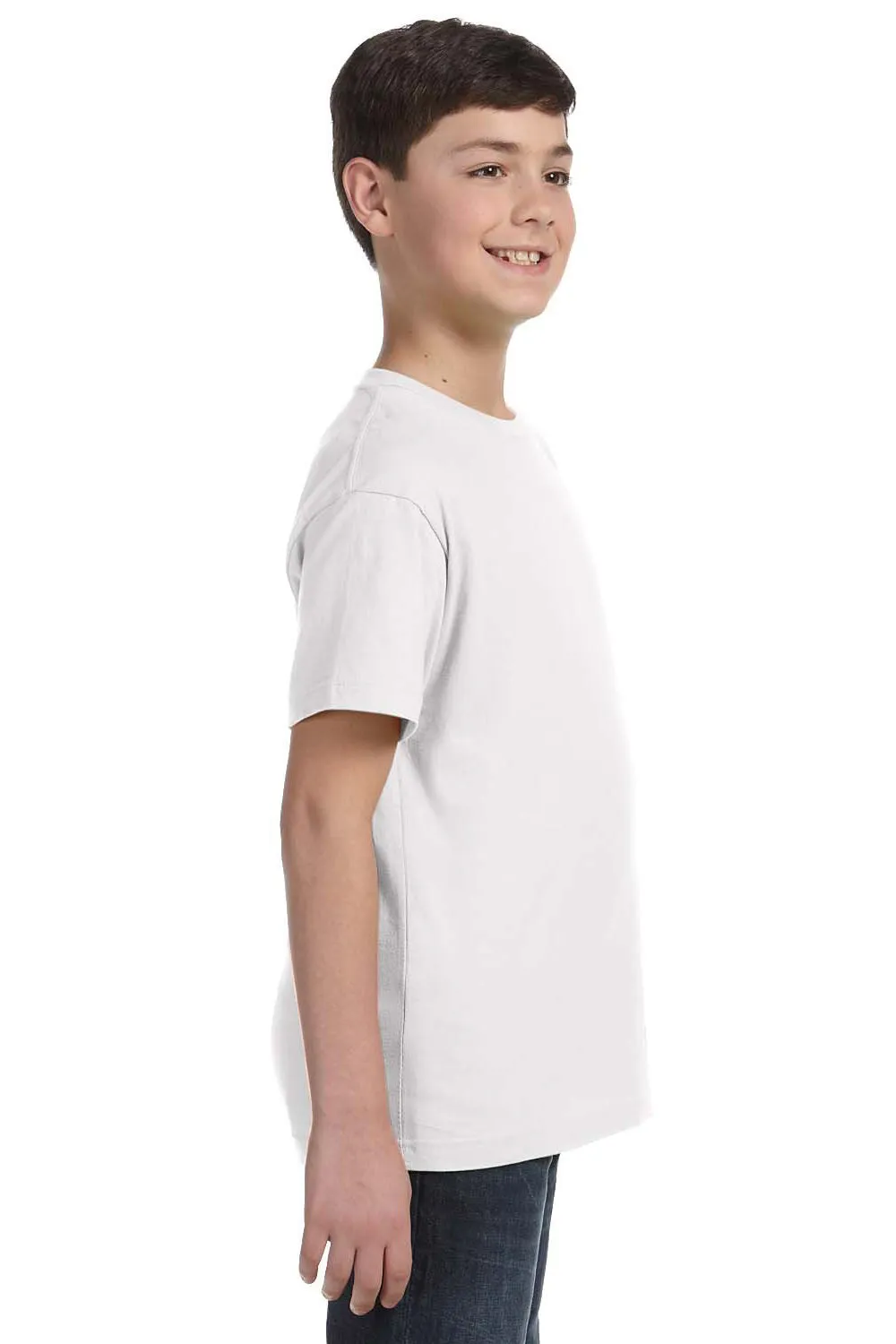 LAT Youth Feinstrick Kurzarm Rundhals T-Shirt - Weiß
