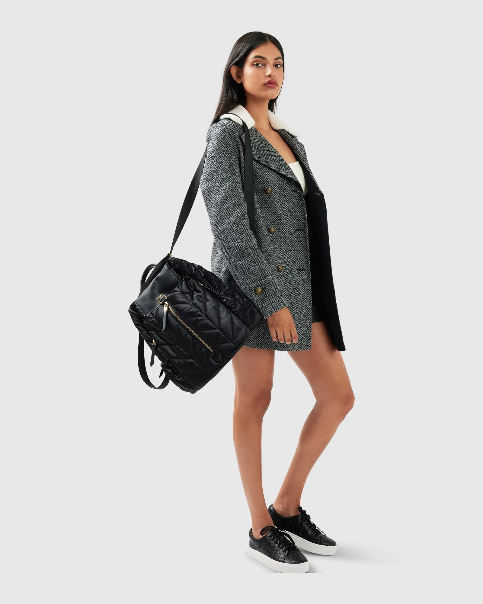 Liberty Sherpa Kragen Wollmischmantel - Anthrazit