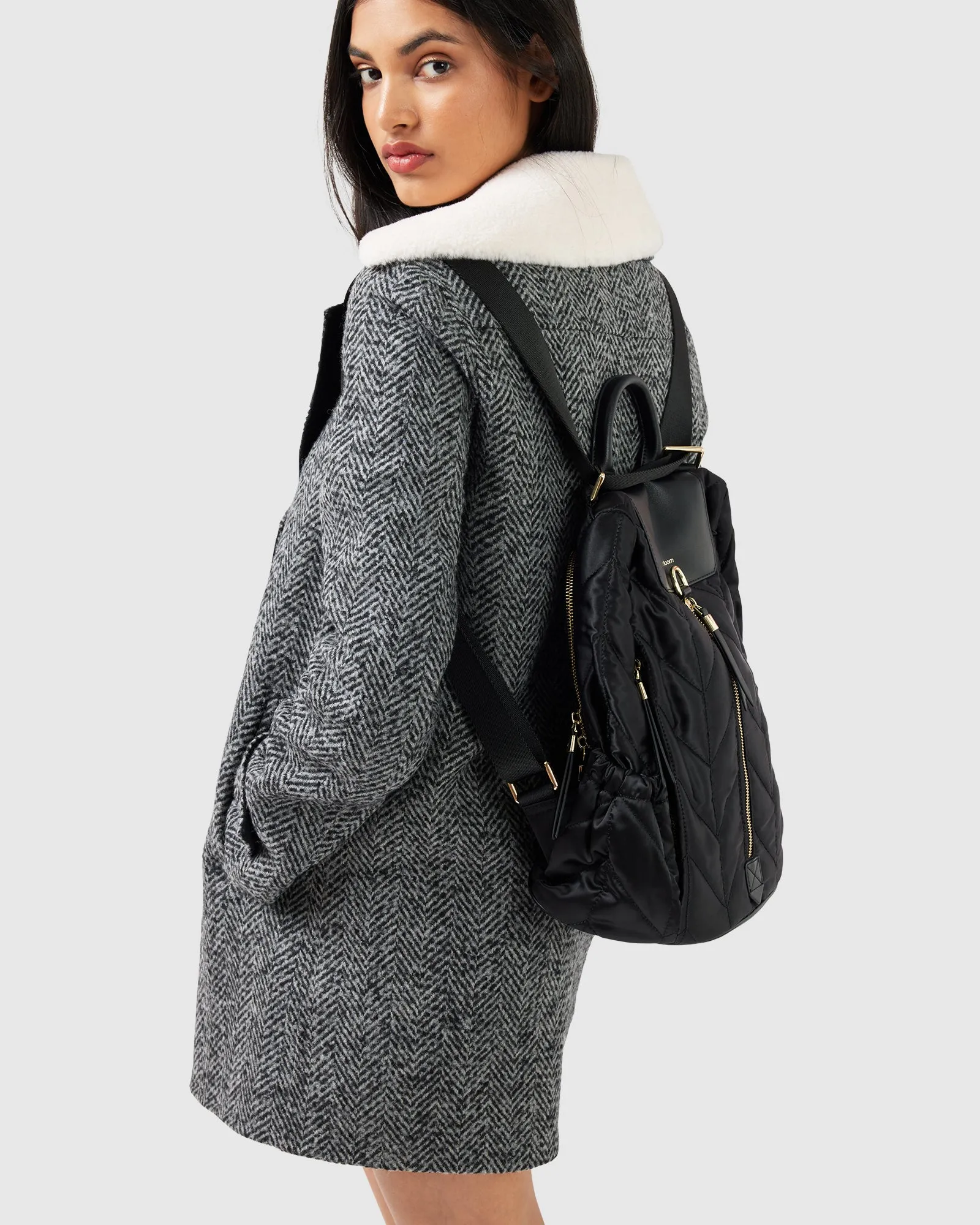 Liberty Sherpa Kragen Wollmischmantel - Anthrazit