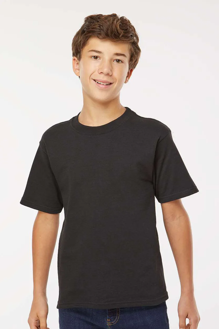 M&O Youth Gold Soft Touch Kurzarm Rundhals T-Shirt - Schwarz
