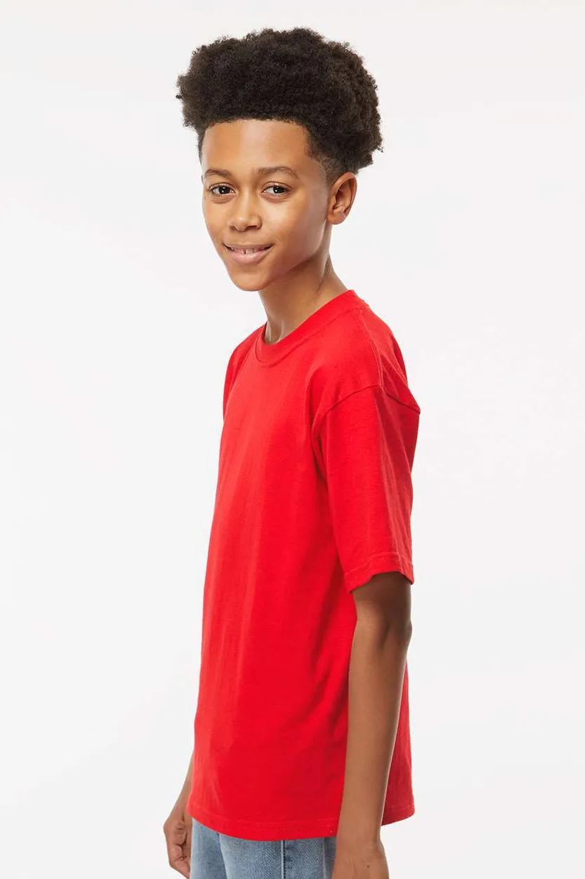 M&O Youth Gold Soft Touch Kurzarm Rundhals T-Shirt - Tiefrot