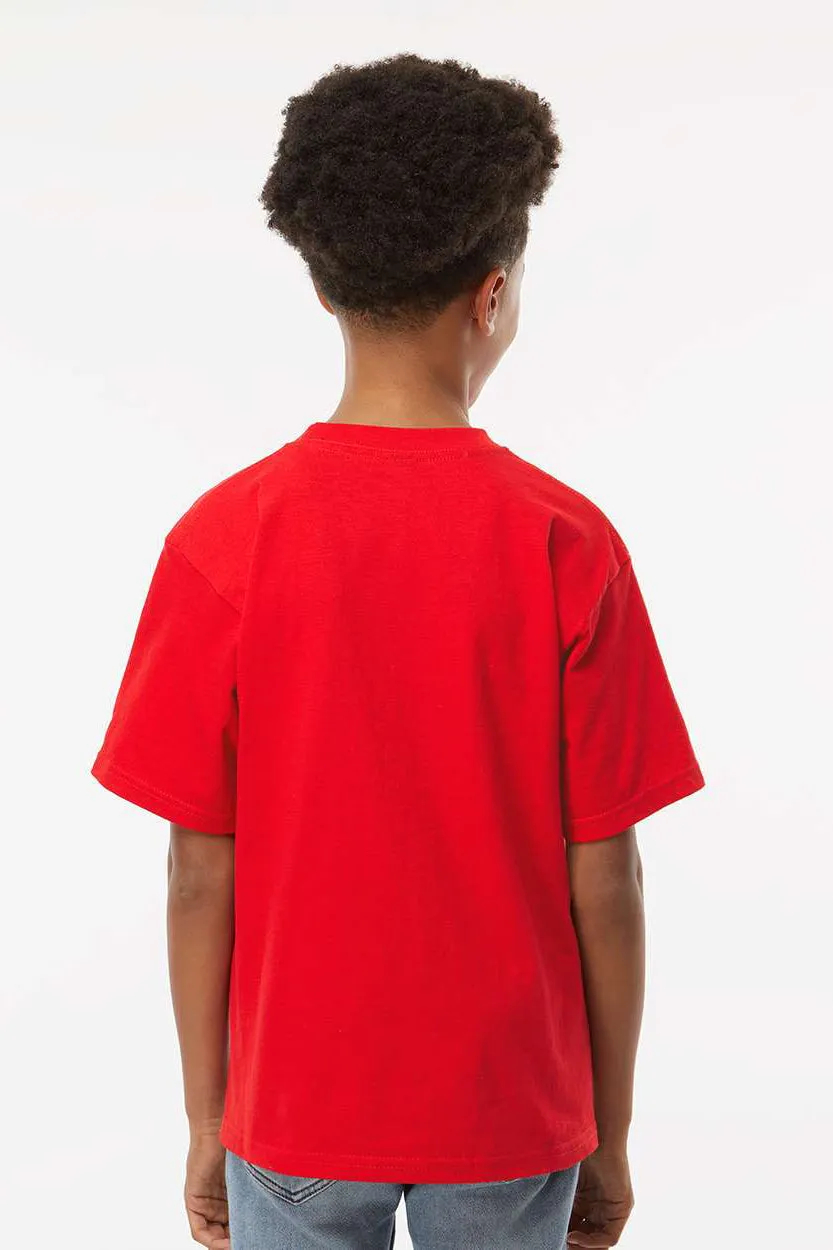 M&O Youth Gold Soft Touch Kurzarm Rundhals T-Shirt - Tiefrot