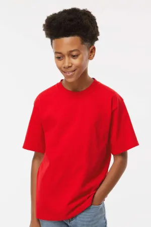 M&O Youth Gold Soft Touch Kurzarm Rundhals T-Shirt - Tiefrot