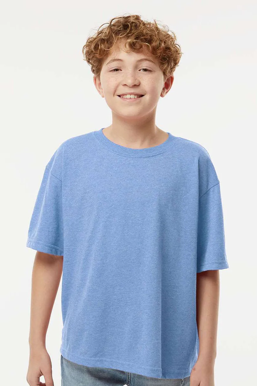 M&O Youth Gold Soft Touch Kurzarm T-Shirt mit Rundhalsausschnitt - Heather Hellblau