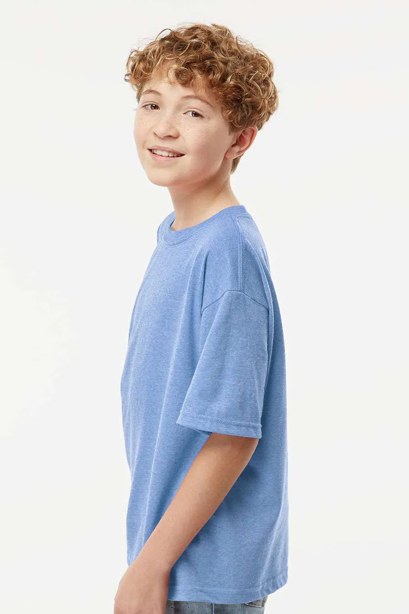 M&O Youth Gold Soft Touch Kurzarm T-Shirt mit Rundhalsausschnitt - Heather Hellblau