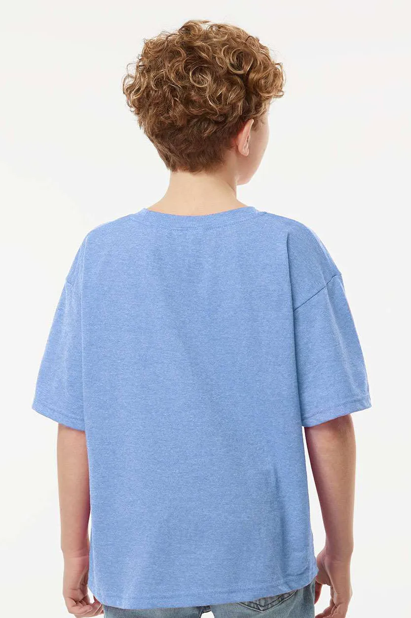 M&O Youth Gold Soft Touch Kurzarm T-Shirt mit Rundhalsausschnitt - Heather Hellblau
