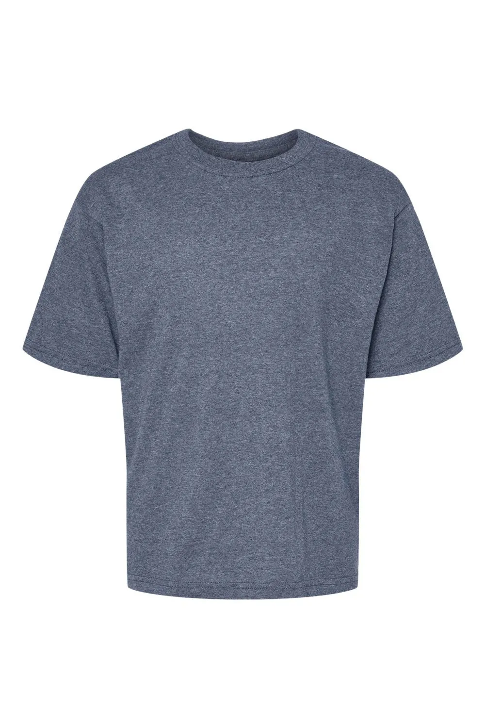 M&O Youth Gold Soft Touch Kurzarm Rundhals T-Shirt - Meliert Marineblau