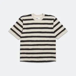 Margaret Howell Kleidung T-Shape Matelot - Baumwoll-Hanf-Jersey Natur/Schwarz